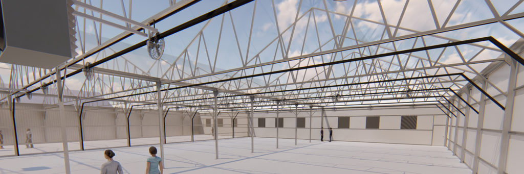 3D greenhouse interior